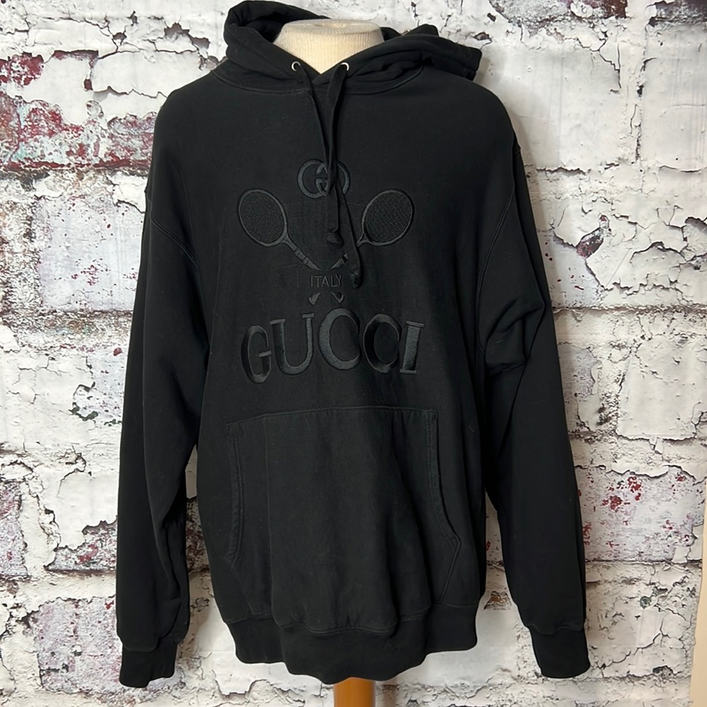 Gucci Super Runway Limited Sold Out Tennis Logo Embroidery Hoodie mens XXXL